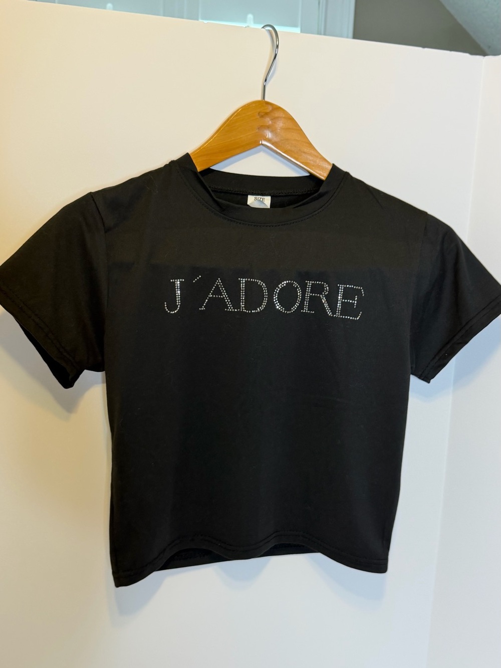J'Adore Rhinestone Black Kids Tee